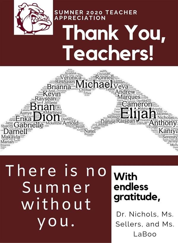 Thank You, Sumner Teachers!